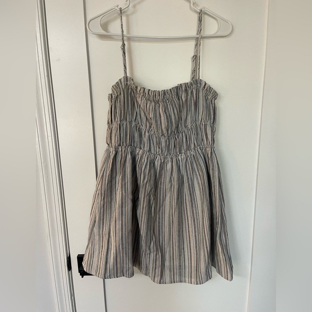South moon under linen material babydoll dress